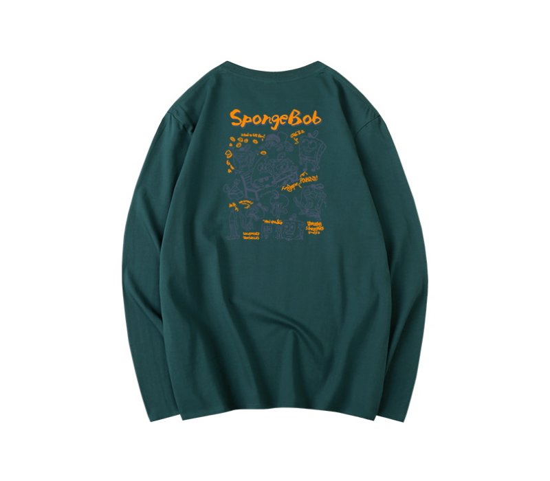 画像12: Sponge Bob Long Sleeve print T-shirt  ユニセックス 男女兼用スポンジボブプリント 長袖 Tシャツ (12)