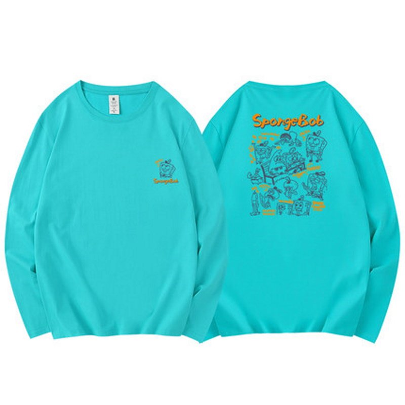 画像7: Sponge Bob Long Sleeve print T-shirt  ユニセックス 男女兼用スポンジボブプリント 長袖 Tシャツ (7)