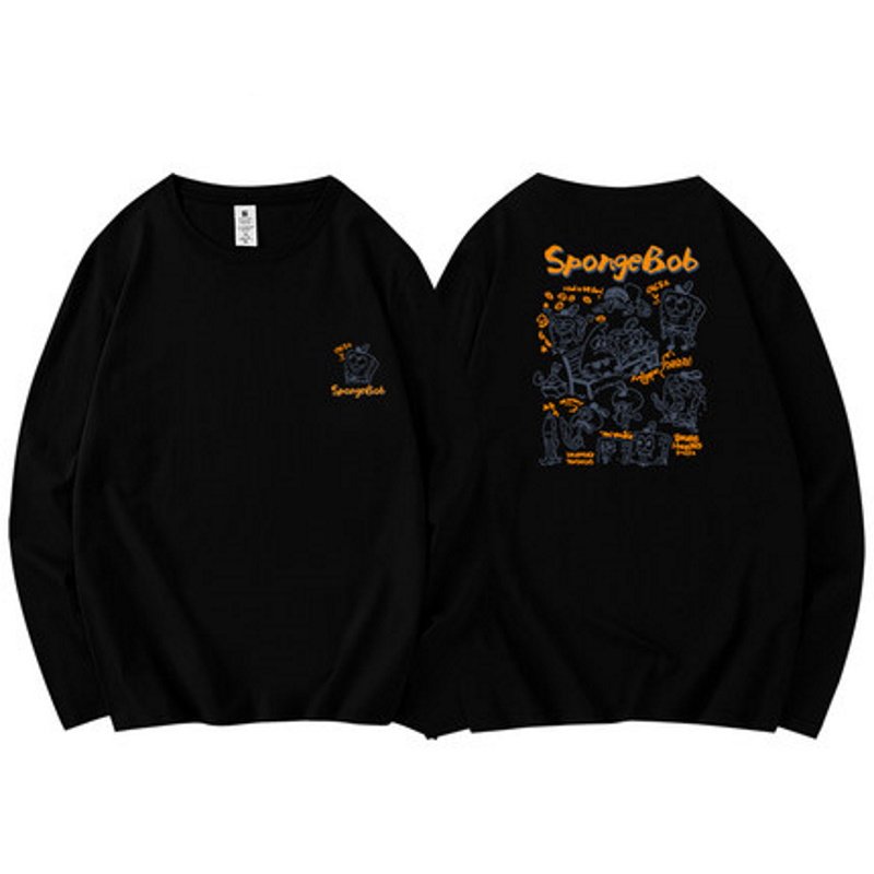 画像8: Sponge Bob Long Sleeve print T-shirt  ユニセックス 男女兼用スポンジボブプリント 長袖 Tシャツ (8)