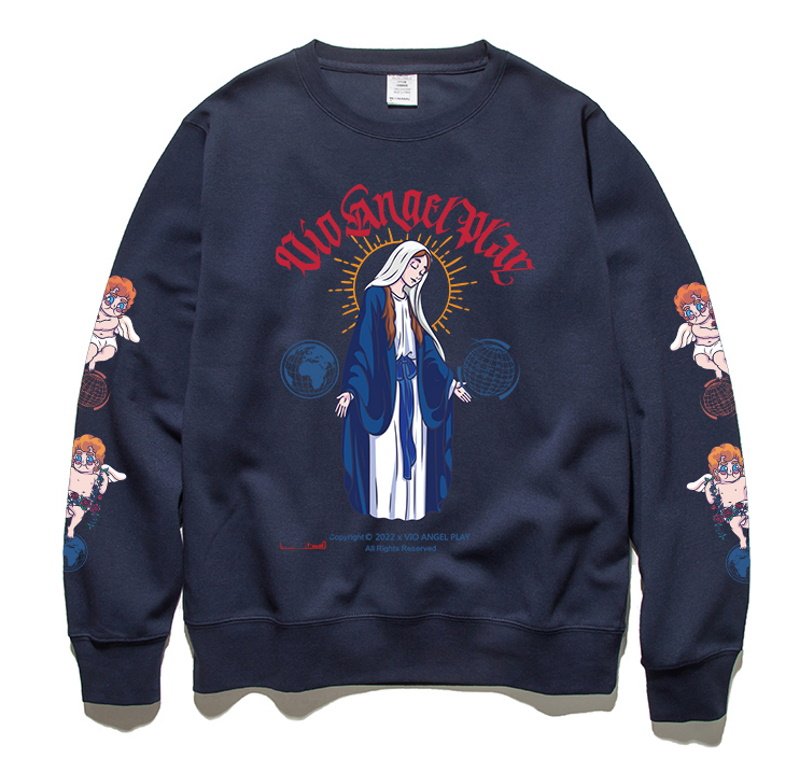 画像2: Jungle tiger Angel & Maria Long Sleeve Puruover ユニセックス 男女兼用エンジェル&マリアトレーナー プルオーバー (2)