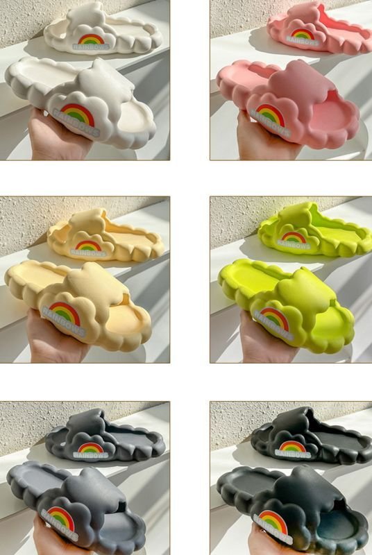 画像8: Step on shit-feeling  flip flops soft bottom sandals slippers Beach sandals 　ユニセックス男女兼用レインボーフリップフロップ  シャワー ビーチ サンダル (8)