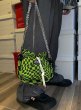 画像6: I-SIR original fluorescent green checkerboard chain mini bagTote Shoulder Bag　チェッカーボードチェーントートショルダーバッグ (6)