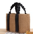 画像4: straw Tote Shoulder Bag　フリルハンドル籠かごトートショルダーバッグ (4)