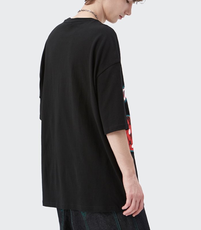 画像7: ADVENTURER logo & dice print loose casual short-sleeved T-shirt ユニセックス 男女兼用ADVENTURERロゴ&ダイス半袖 Tシャツ (7)