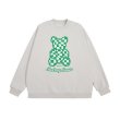 画像2: New Plaid Bear Print Pullover　ユニセックス 男女兼用チェックベア 熊トレーナー プルオーバー (2)