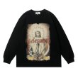 画像2: Retro Madonna Maria Pattern Print Long Sleeve T-shirt　ユニセックス 男女兼用 マドンナマリアプリント長袖Tシャツ (2)