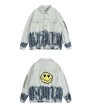 画像5: Heavy wash smile denim jacket G Jean blouson  ユニセックス 男女兼用 ウォッシュデニムスマイルタイダイジャケット Gジャン ブルゾン (5)