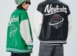 画像9: Leather earth embroidery BASEBALL JACKET baseball uniform jacket blouson  ユニセックス 男女兼用レザーアース刺繍スタジアムジャンパー スタジャン MA-1 ボンバー ジャケット ブルゾン (9)