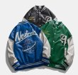 画像11: Leather earth embroidery BASEBALL JACKET baseball uniform jacket blouson  ユニセックス 男女兼用レザーアース刺繍スタジアムジャンパー スタジャン MA-1 ボンバー ジャケット ブルゾン (11)