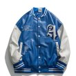 画像5: Leather earth embroidery BASEBALL JACKET baseball uniform jacket blouson  ユニセックス 男女兼用レザーアース刺繍スタジアムジャンパー スタジャン MA-1 ボンバー ジャケット ブルゾン (5)