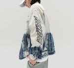 画像4: Heavy wash smile denim jacket G Jean blouson  ユニセックス 男女兼用 ウォッシュデニムスマイルタイダイジャケット Gジャン ブルゾン (4)