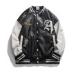 画像10: Leather earth embroidery BASEBALL JACKET baseball uniform jacket blouson  ユニセックス 男女兼用レザーアース刺繍スタジアムジャンパー スタジャン MA-1 ボンバー ジャケット ブルゾン (10)