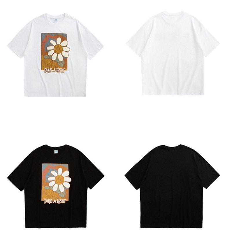 画像7:  daisy smiley short-sleeved T-shirt ユニセックス 男女兼用デイジースマイル半袖 Tシャツ (7)