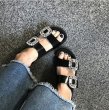 画像7: double breasted rhinestone sandals shoes  ダブルブレストラインストーンサンダル  スリッパ (7)