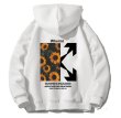 画像1: sunflower letter print hooded ユニセックス 男女兼用サンフラワー＆レターフーディー パーカー (1)