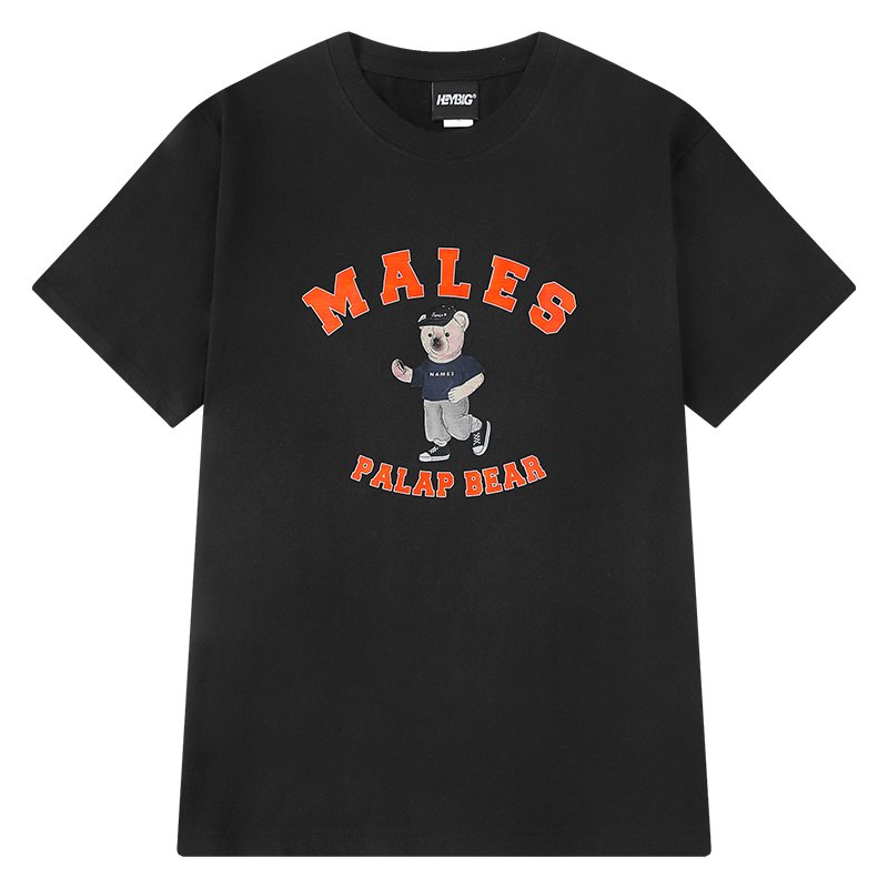 画像2:  healing cartoon bear print short sleeve t-shirt ユニセックス 男女兼用ベアプレイヤー熊プリント半袖Tシャツ (2)