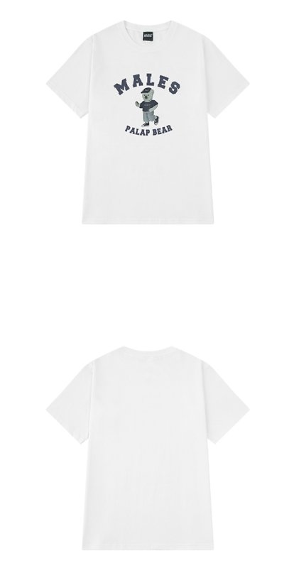 画像3:  healing cartoon bear print short sleeve t-shirt ユニセックス 男女兼用ベアプレイヤー熊プリント半袖Tシャツ (3)