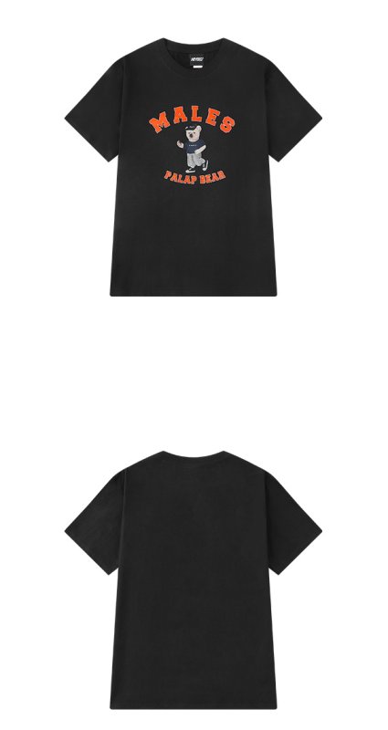 画像4:  healing cartoon bear print short sleeve t-shirt ユニセックス 男女兼用ベアプレイヤー熊プリント半袖Tシャツ (4)