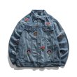 画像12: Comic emblem damage G Jean jacket blouson  ユニセックス 男女兼用 コミックエンブレムダメージウォッシュデニムスジャケット Gジャン ブルゾン (12)