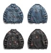 画像6: Comic emblem damage G Jean jacket blouson  ユニセックス 男女兼用 コミックエンブレムダメージウォッシュデニムスジャケット Gジャン ブルゾン (6)