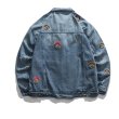 画像3: Comic emblem damage G Jean jacket blouson  ユニセックス 男女兼用 コミックエンブレムダメージウォッシュデニムスジャケット Gジャン ブルゾン (3)