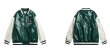 画像5: Mountin embroidered leather BASEBALL JACKET baseball uniform jacket blouson  ユニセックス 男女兼用マウンティン刺繍レザースタジアムジャンパー スタジャン MA-1 ボンバー ジャケット ブルゾン (5)