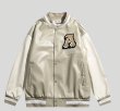 画像8: Mountin embroidered leather BASEBALL JACKET baseball uniform jacket blouson  ユニセックス 男女兼用マウンティン刺繍レザースタジアムジャンパー スタジャン MA-1 ボンバー ジャケット ブルゾン (8)