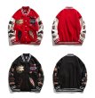 画像6: Jigsaw puzzle & hand embroidery BASEBALL JACKET baseball uniform jacket blouson  ユニセックス 男女兼用ジグソーパズル&ハンド刺繍スタジアムジャンパー スタジャン MA-1 ボンバー ジャケット ブルゾン (6)