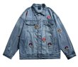 画像9: Comic emblem damage G Jean jacket blouson  ユニセックス 男女兼用 コミックエンブレムダメージウォッシュデニムスジャケット Gジャン ブルゾン (9)