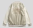 画像9: Mountin embroidered leather BASEBALL JACKET baseball uniform jacket blouson  ユニセックス 男女兼用マウンティン刺繍レザースタジアムジャンパー スタジャン MA-1 ボンバー ジャケット ブルゾン (9)