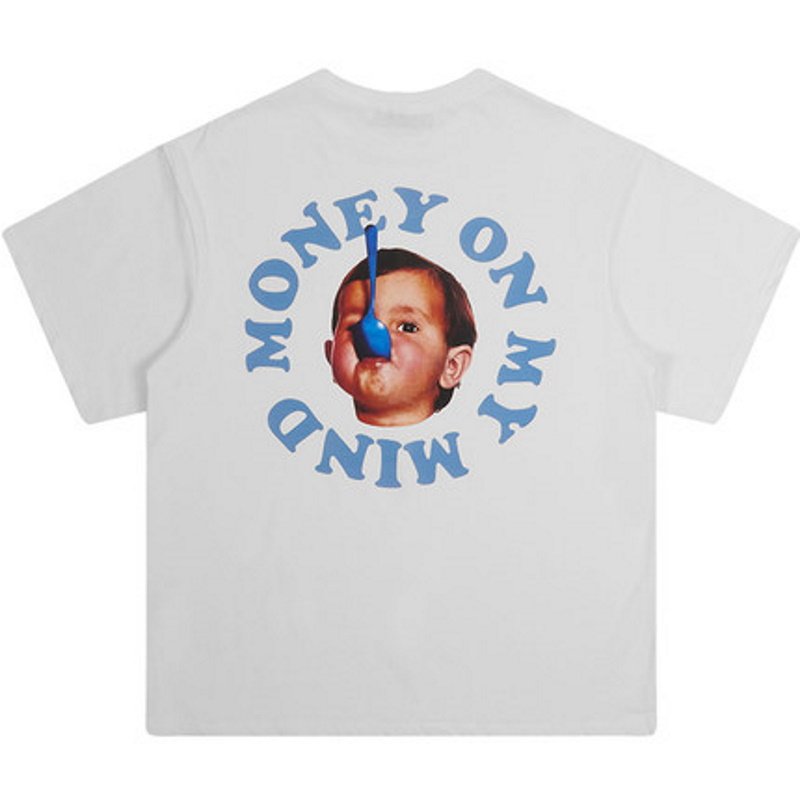 画像2: harshandcruel retro street sense ring letter little boy short-sleeved T-shirt　ユニセックス 男女兼用レター＆ボーイプリント半袖Tシャツ (2)