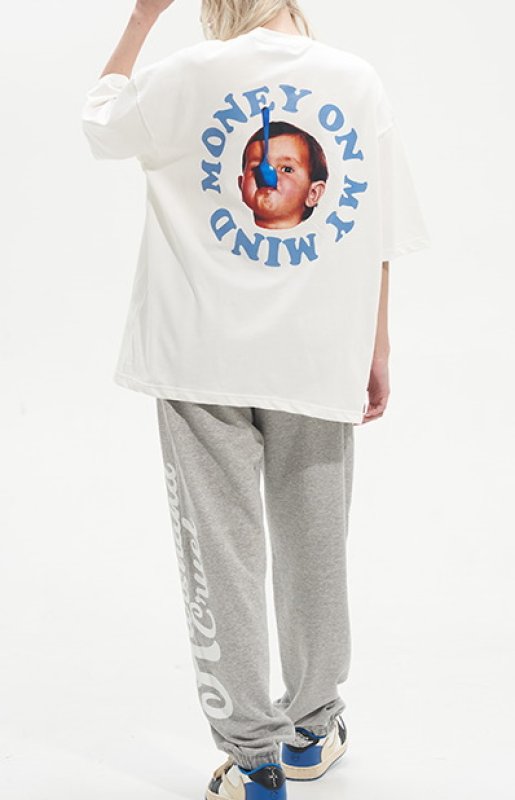 画像6: harshandcruel retro street sense ring letter little boy short-sleeved T-shirt　ユニセックス 男女兼用レター＆ボーイプリント半袖Tシャツ (6)