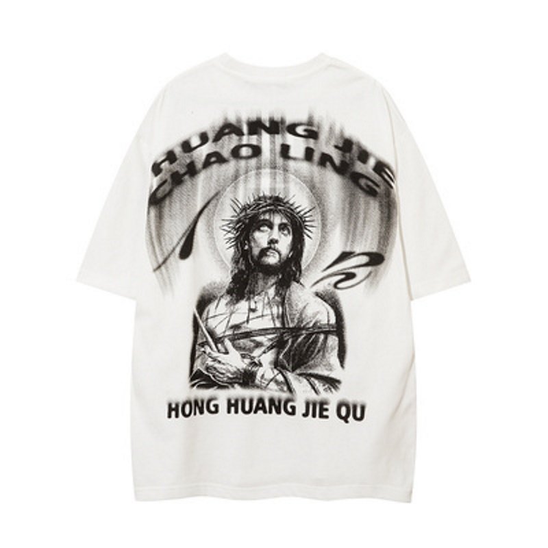 画像2: CHMA Jesus print short-sleeved  T-shirt　ユニセックス 男女兼用ジーザスプリントプリント半袖Tシャツ (2)