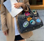 画像6: Pop emblem quilted denim Tote Shoulder 2WAY Art BK bag  ポップエンブレム付きデニムキルティングトートショルダー2WAYバッグ BKバッグ アート (6)
