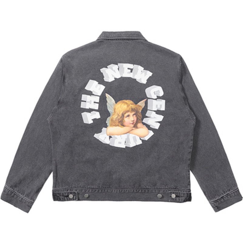 画像1: Circle Alphabet & Angel Denim G Jean jacket blouson  ユニセックス 男女兼用サークルアルファベット&天使 デニムスジャケット Gジャン ブルゾン (1)