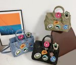 画像9: Pop emblem quilted denim Tote Shoulder 2WAY Art BK bag  ポップエンブレム付きデニムキルティングトートショルダー2WAYバッグ BKバッグ アート (9)