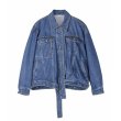 画像11: women's retro loose neutral streamer lapel denim jacket  G Jean jacket 　レトロルーズニュートラルストリーマーラペルデニムジャケットデニムGジャン (11)