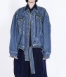 画像3: women's retro loose neutral streamer lapel denim jacket  G Jean jacket 　レトロルーズニュートラルストリーマーラペルデニムジャケットデニムGジャン (3)