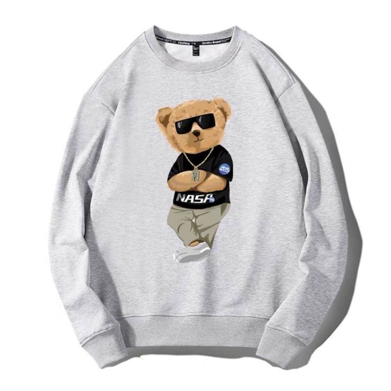 画像1: Nasa x Bear Long Sleeve Pullover Trainer　ユニセックス 男女兼用ナサ×ベア長袖プルオーバートレーナー (1)