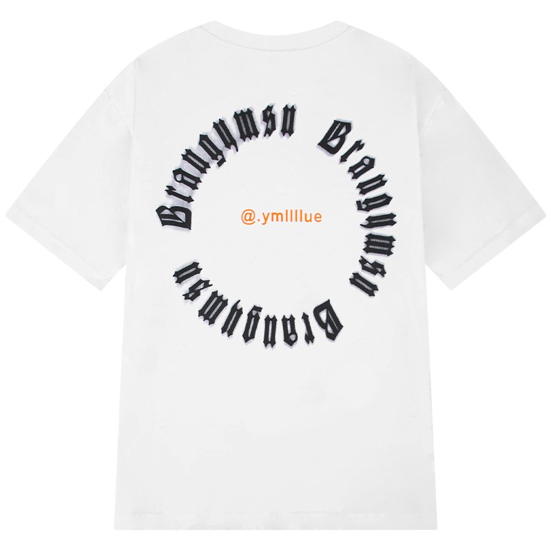 画像2: braudum Circle logo printshort-sleeved  T-shirt ユニセックス 男女兼用braudum&サークルロゴロゴプリント半袖Tシャツ (2)
