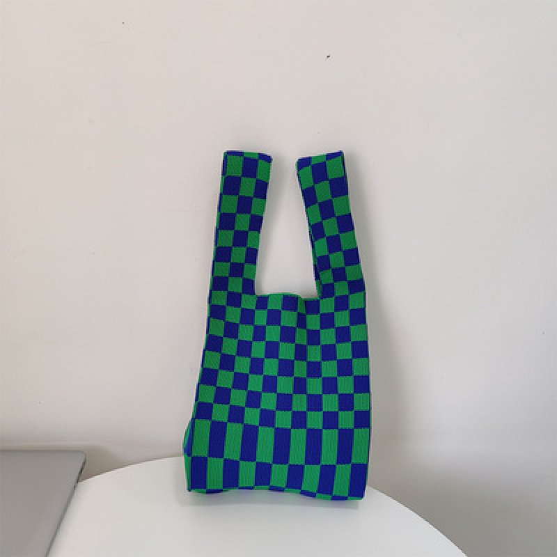 画像14: Check Damier Pattern Tote Shoulder Eco Bag チェックダミエ柄トートショルダーエコバッグ (14)