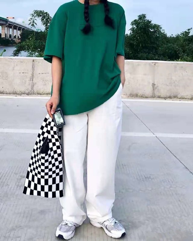 画像2: Check Damier Pattern Tote Shoulder Eco Bag チェックダミエ柄トートショルダーエコバッグ (2)