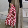 画像3: Check Damier Pattern Tote Shoulder Eco Bag　チェックダミエ柄トートショルダーエコバッグ (3)