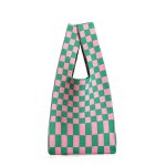 画像7: Check Damier Pattern Tote Shoulder Eco Bag　チェックダミエ柄トートショルダーエコバッグ (7)