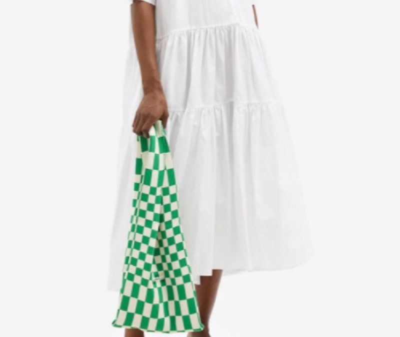 画像18: Check Damier Pattern Tote Shoulder Eco Bag チェックダミエ柄トートショルダーエコバッグ (18)