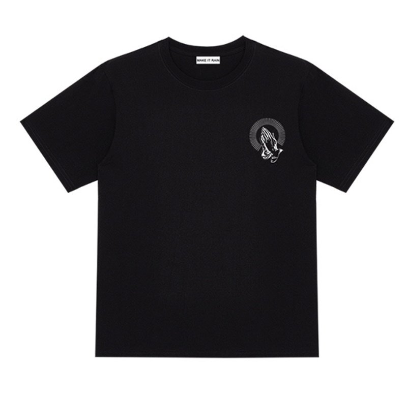 画像8: Put your prayers together print short-sleeved  T-shirt ユニセックス 男女兼用クリスチャン祈りプリント半袖Tシャツ (8)