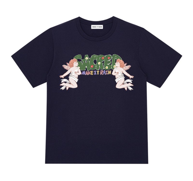 画像8: Love Angel print short-sleeved  T-shirt ユニセックス 男女兼用ラブエンジェルプリント半袖Tシャツ (8)