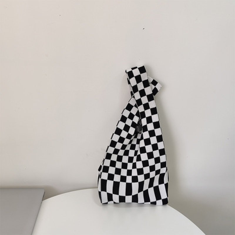 画像16: Check Damier Pattern Tote Shoulder Eco Bag チェックダミエ柄トートショルダーエコバッグ (16)