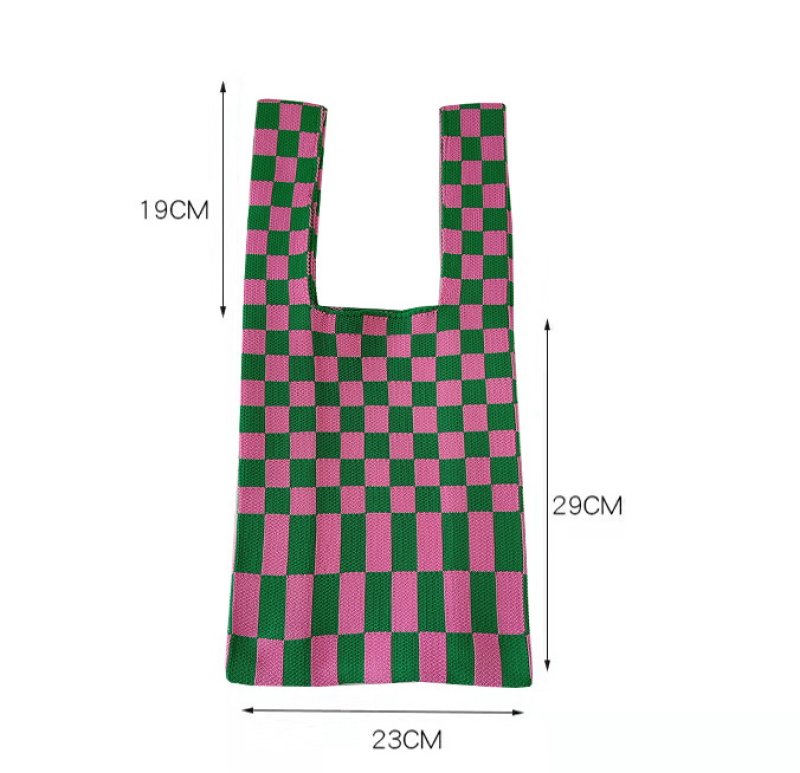 画像20: Check Damier Pattern Tote Shoulder Eco Bag チェックダミエ柄トートショルダーエコバッグ (20)