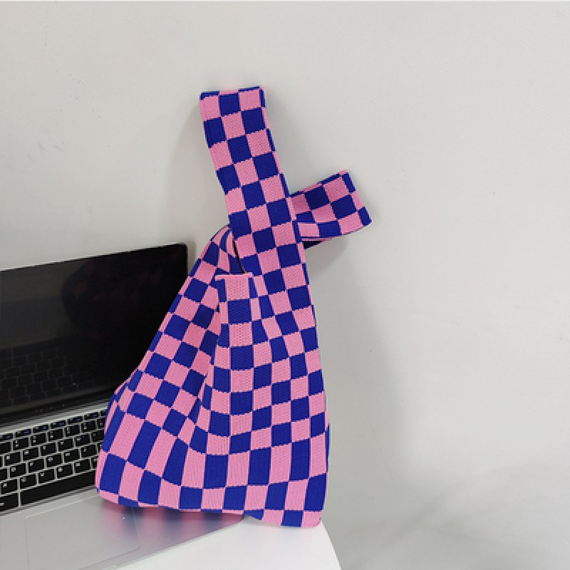 画像11: Check Damier Pattern Tote Shoulder Eco Bag チェックダミエ柄トートショルダーエコバッグ (11)